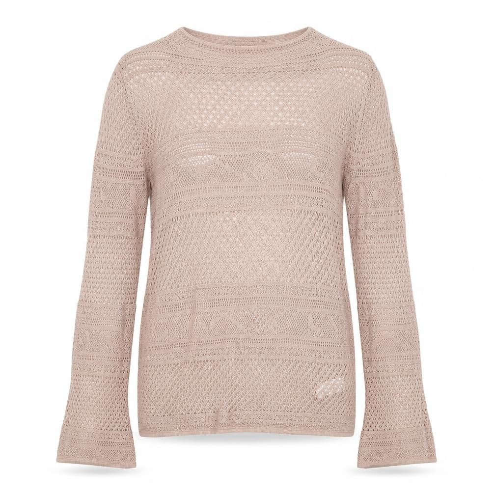 NEXT Womens Beige Round Neck Viscose Pullover Jumper Size 12