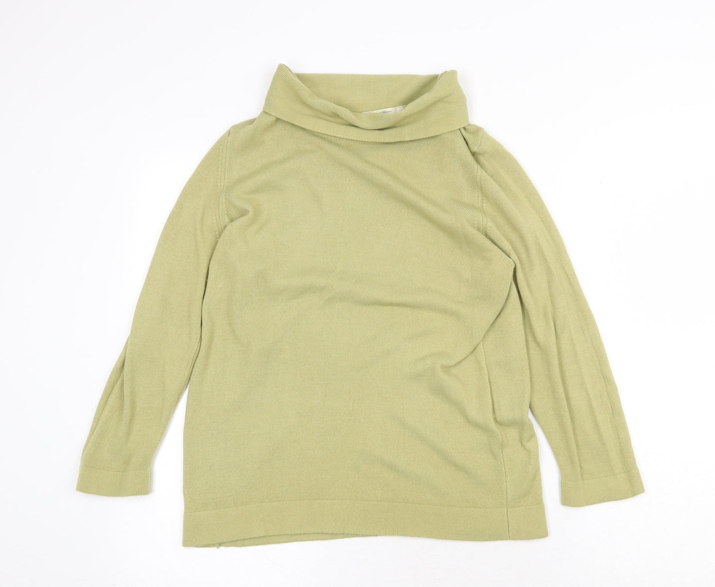 Marks and Spencer Womens Green Roll Neck Acrylic Pullover Jumper Size 12
