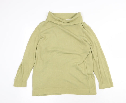 Marks and Spencer Womens Green Roll Neck Acrylic Pullover Jumper Size 12