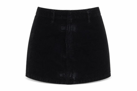 Denim & Co. Womens Black Cotton A-Line Skirt Size 8 Zip