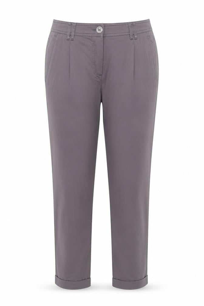 Gerry Weber Womens Grey Polyester Chino Trousers Size 32 in Regular Zip