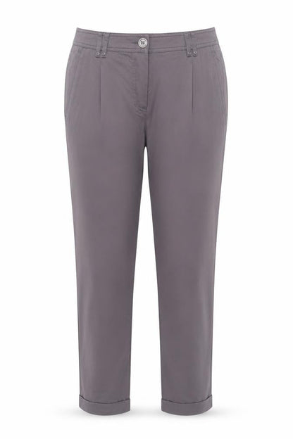 Gerry Weber Womens Grey Polyester Chino Trousers Size 32 in Regular Zip