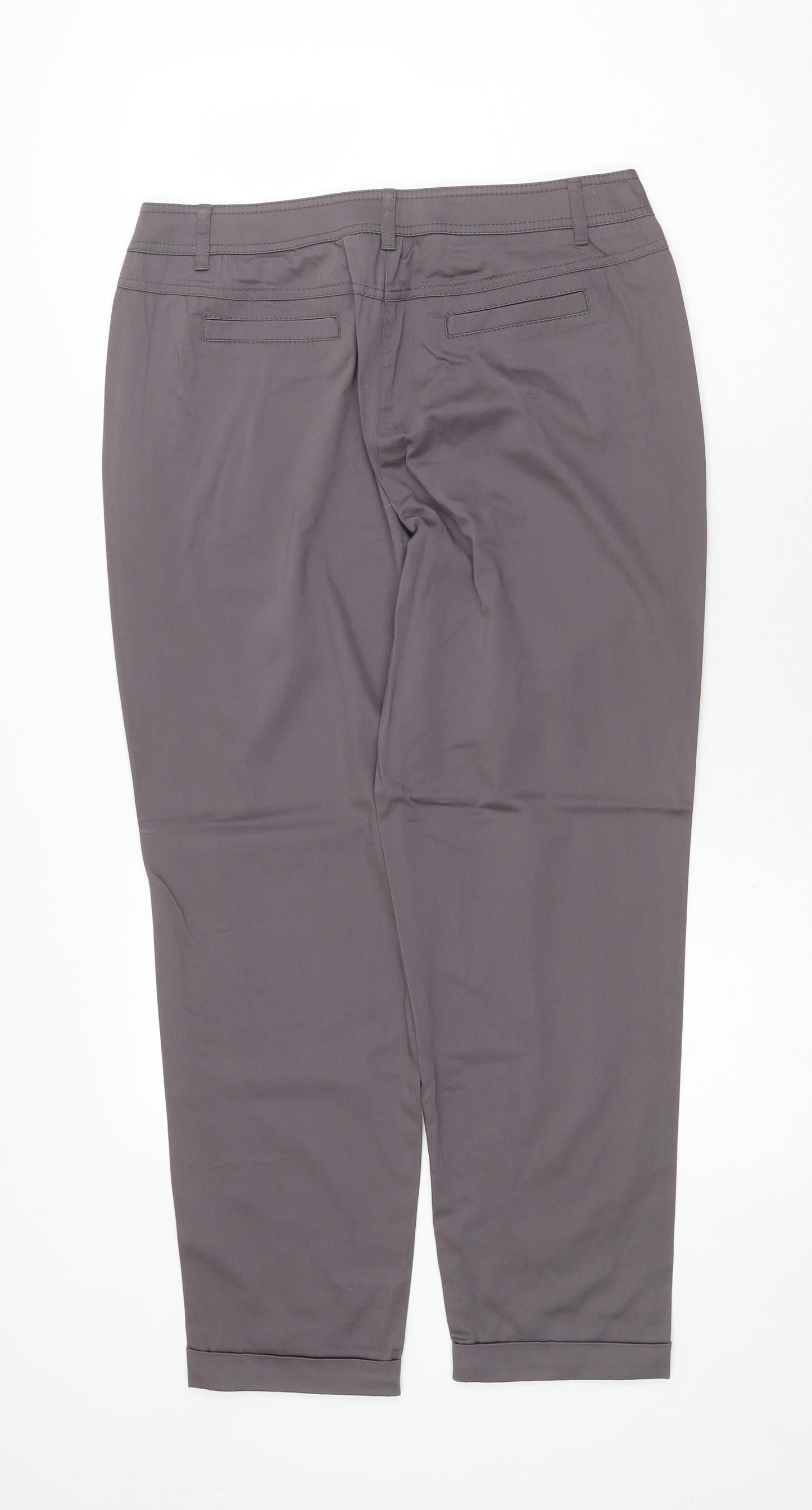 Gerry Weber Womens Grey Polyester Chino Trousers Size 32 in Regular Zip