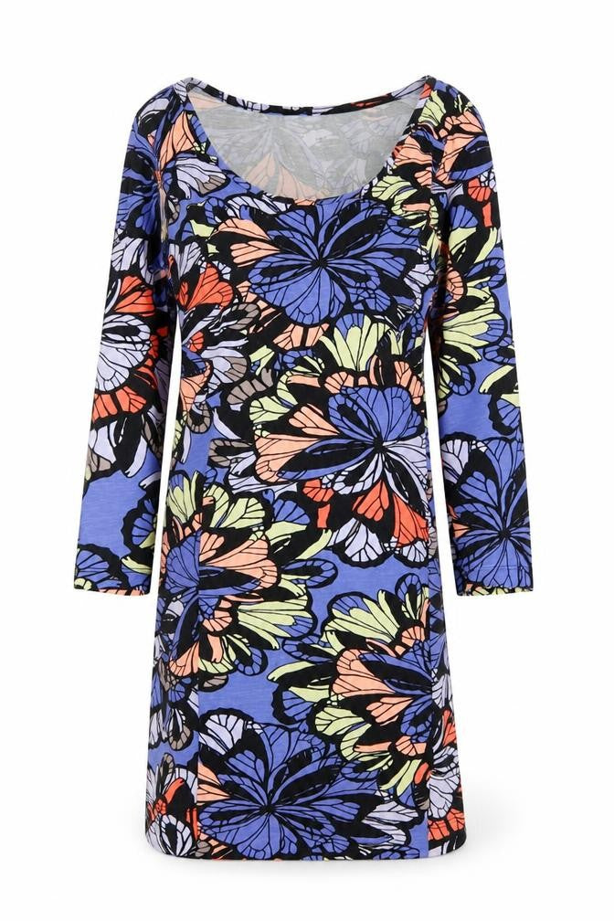 H&M Womens Purple Geometric Cotton A-Line Size XS Scoop Neck Pullover