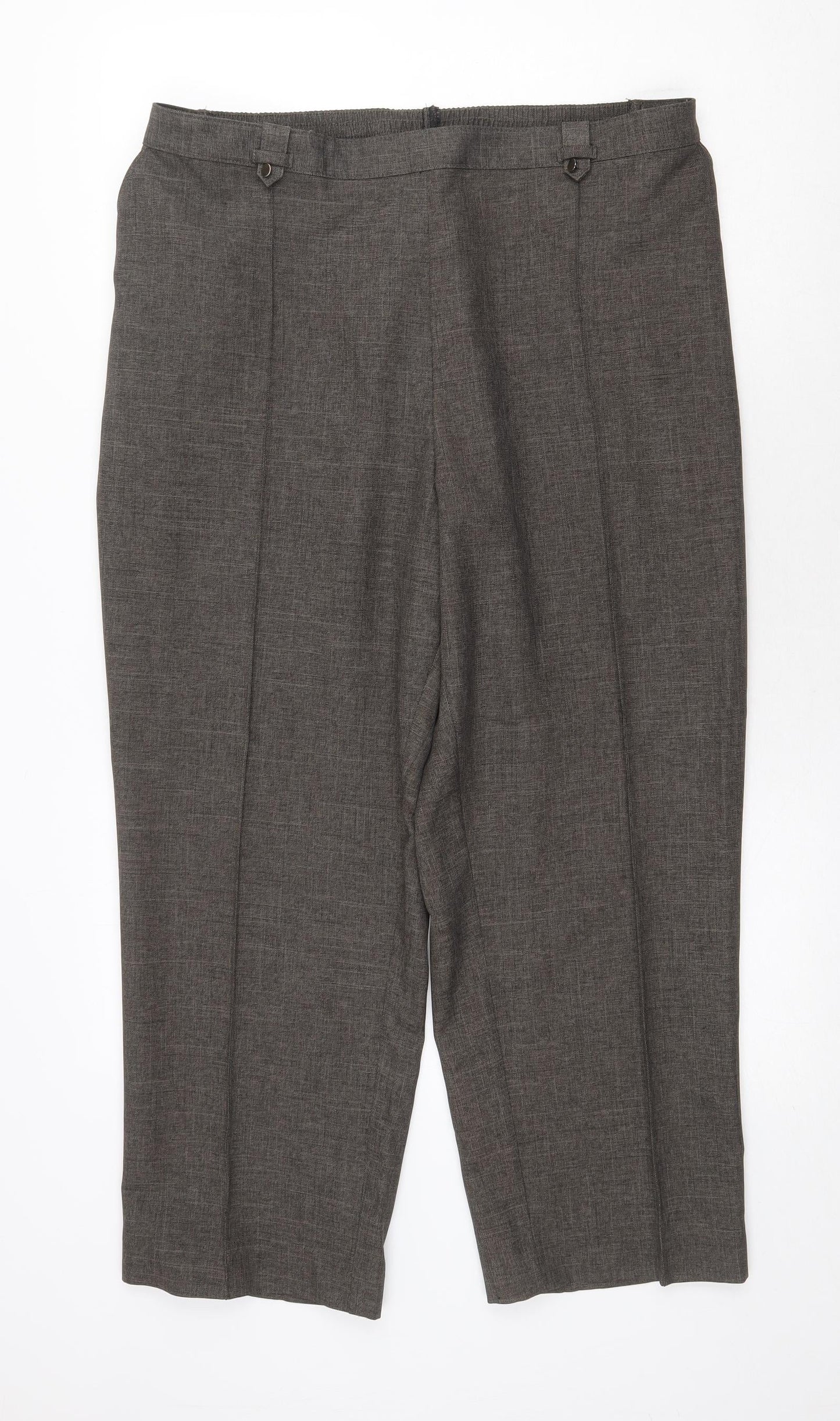 Preworn Womens Brown Cotton Trousers Size 36 in Regular Zip