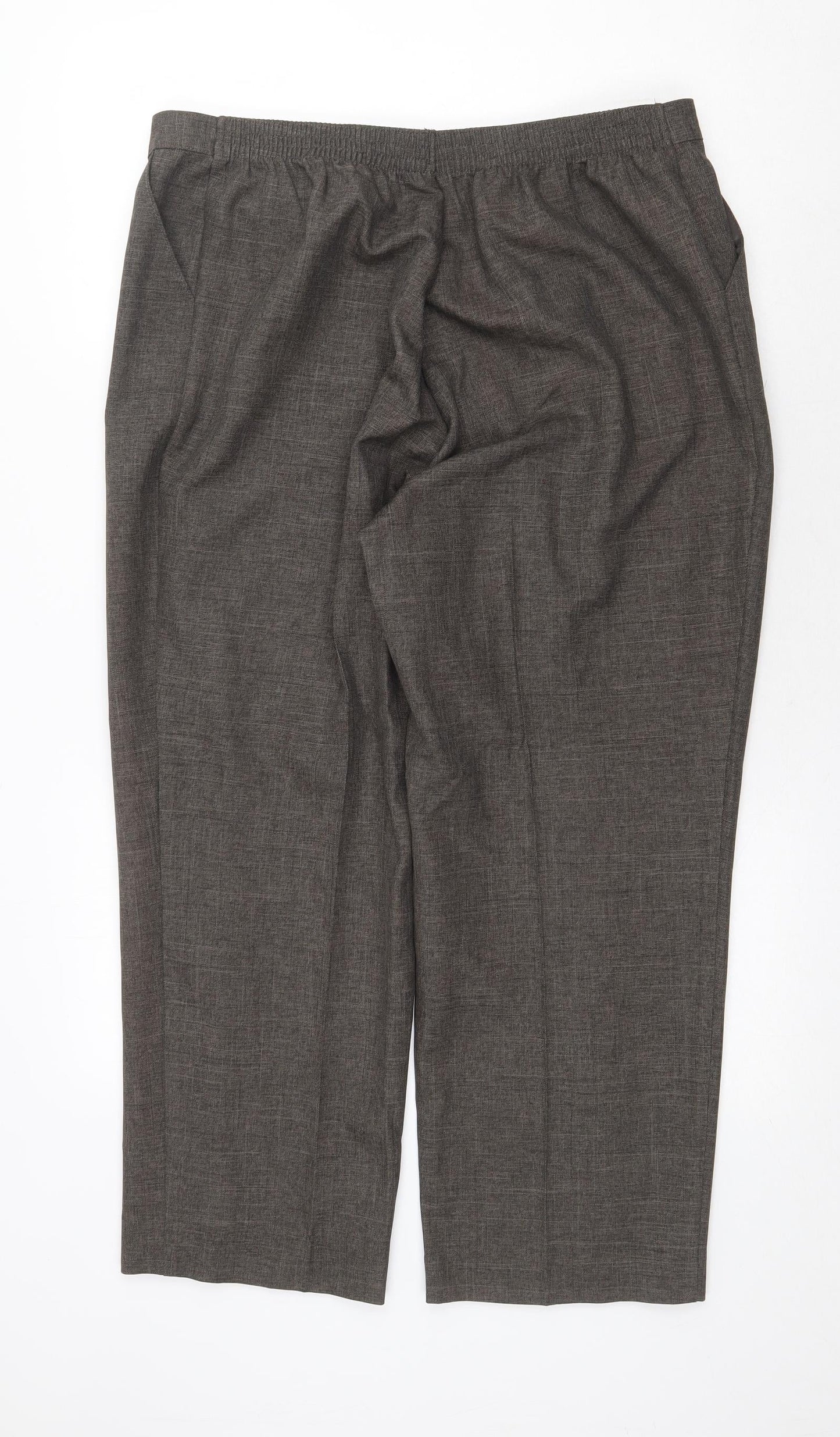 Preworn Womens Brown Cotton Trousers Size 36 in Regular Zip