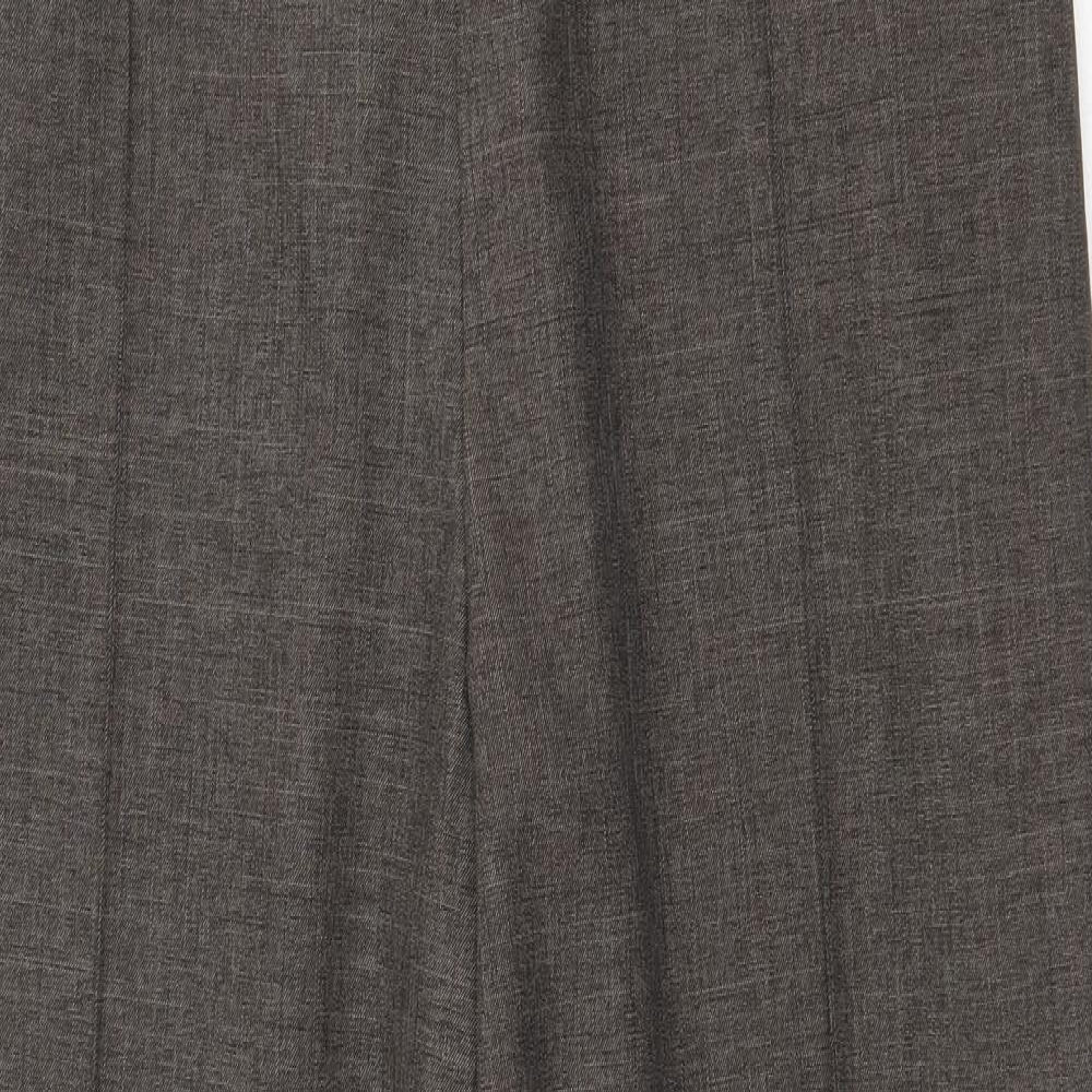 Preworn Womens Brown Cotton Trousers Size 36 in Regular Zip