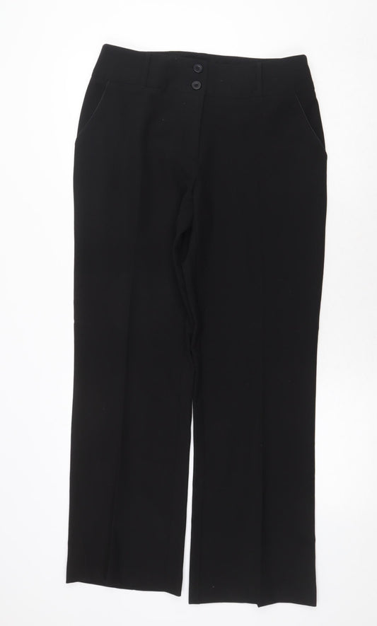 Intuition Womens Black Polyester Trousers Size 12 Regular Zip