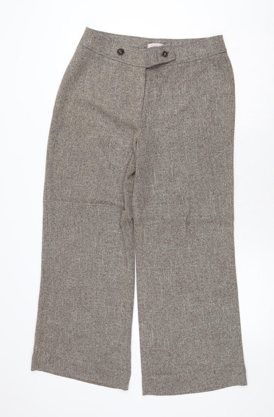 Epilogue Womens Beige Polyester Trousers Size 12 Regular Zip