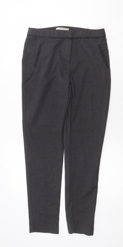 George Womens Grey Geometric Polyester Trousers Size 8 Regular Zip