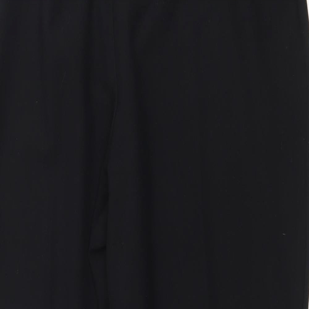 Marks and Spencer Womens Black Polyester Trousers Size 14 Regular Zip