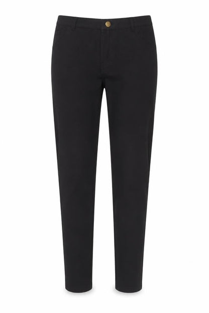 Dammed Delux Womens Black Cotton Trousers Size 12 Regular Zip