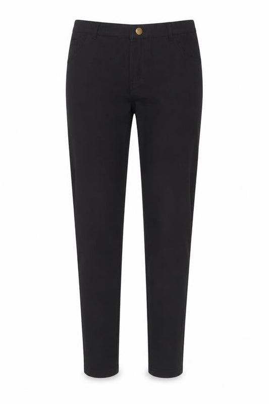 Dammed Delux Womens Black Cotton Trousers Size 12 Regular Zip