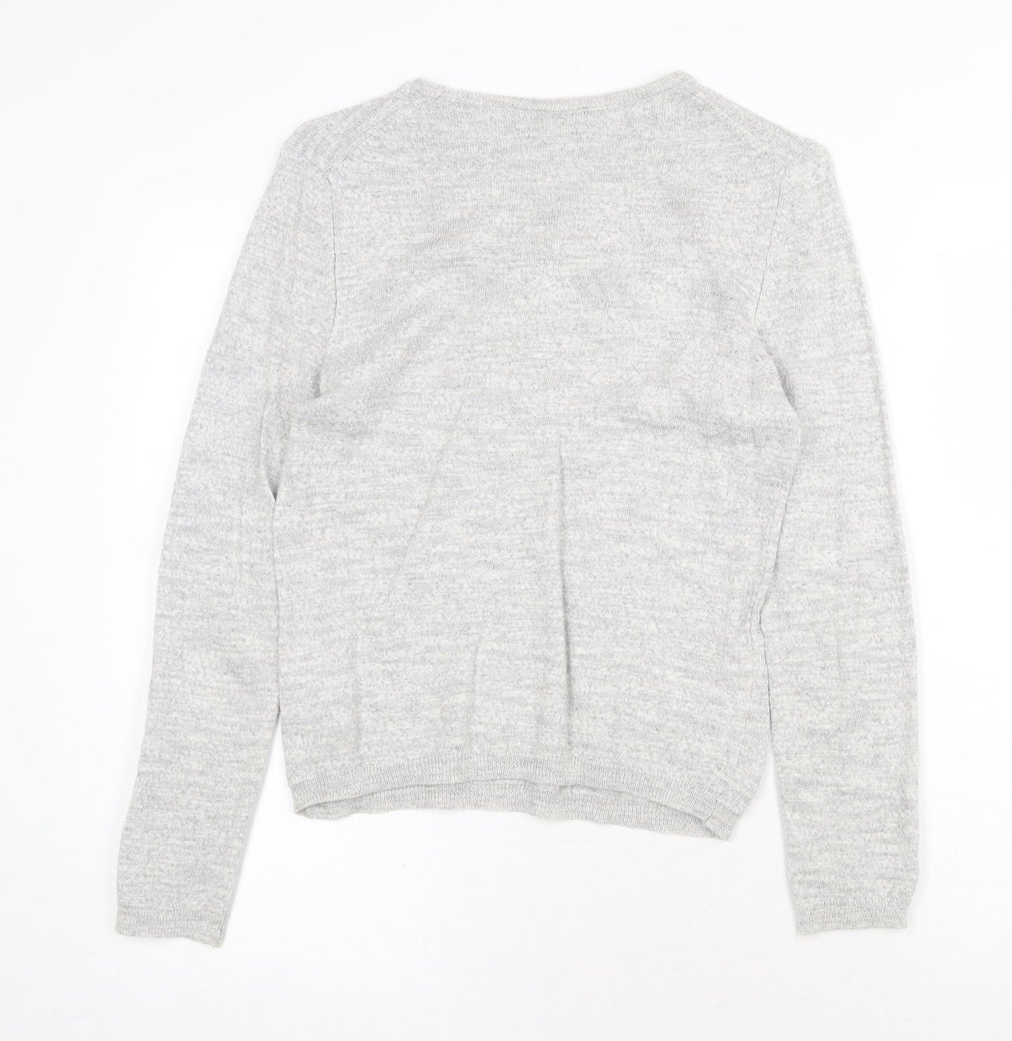 Zara Womens Grey Round Neck Viscose Pullover Jumper Size S