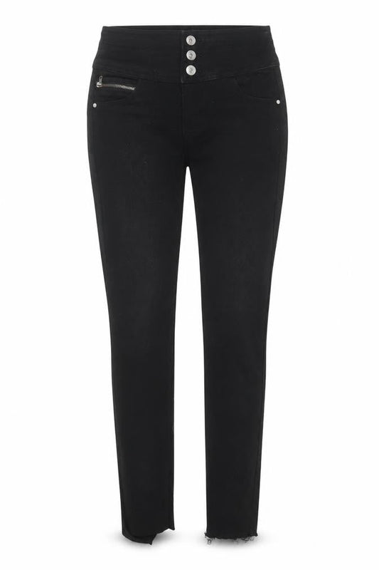 Denim & Co. Womens Black Cotton Skinny Jeans Size 6 Regular Zip