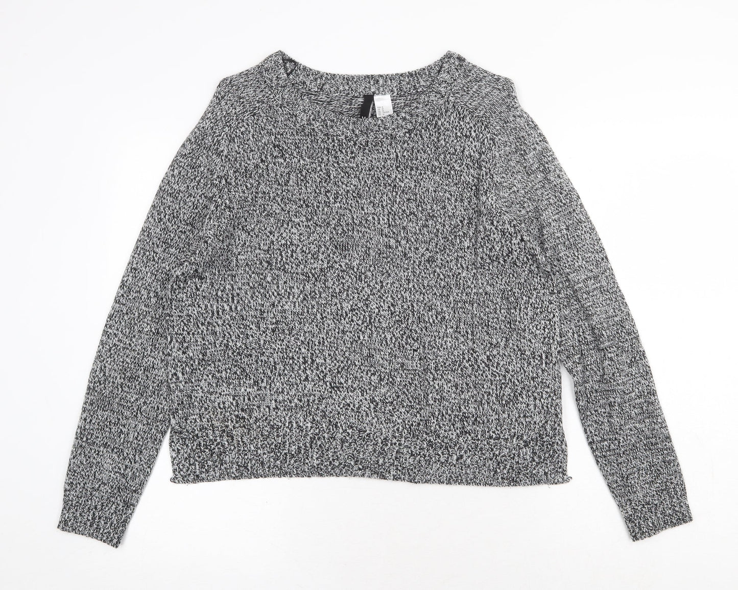 H&M Womens Grey Scoop Neck Acrylic Pullover Jumper Size M
