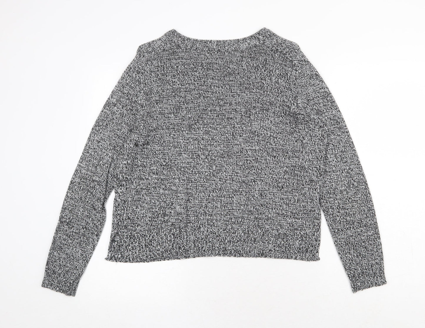 H&M Womens Grey Scoop Neck Acrylic Pullover Jumper Size M