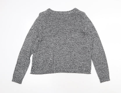H&M Womens Grey Scoop Neck Acrylic Pullover Jumper Size M