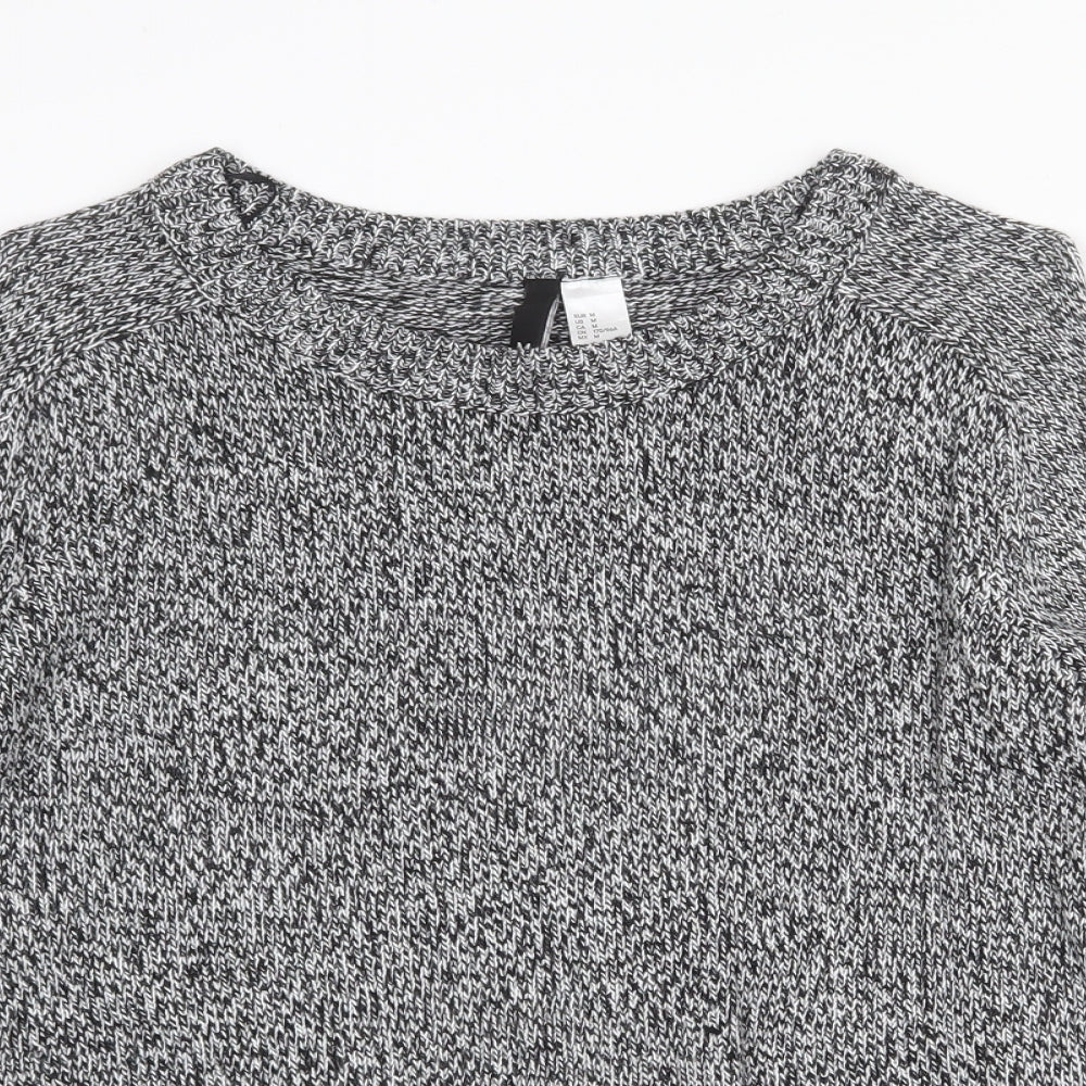 H&M Womens Grey Scoop Neck Acrylic Pullover Jumper Size M