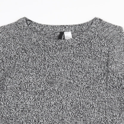 H&M Womens Grey Scoop Neck Acrylic Pullover Jumper Size M