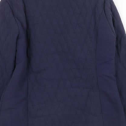 First Avenue Womens Blue Jacket Size 12 Button