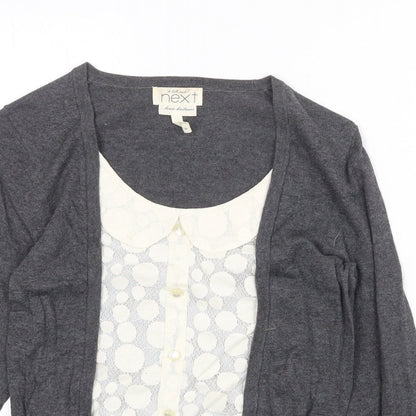 Next Womens Grey Scoop Neck Cotton Pullover Jumper Size 8