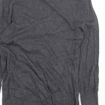 Next Womens Grey Scoop Neck Cotton Pullover Jumper Size 8