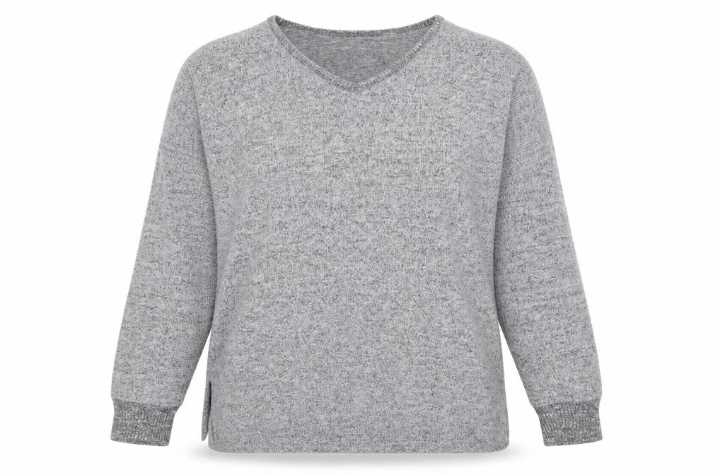 Peacocks Womens Grey V-Neck Polyester Pullover Jumper Size 10