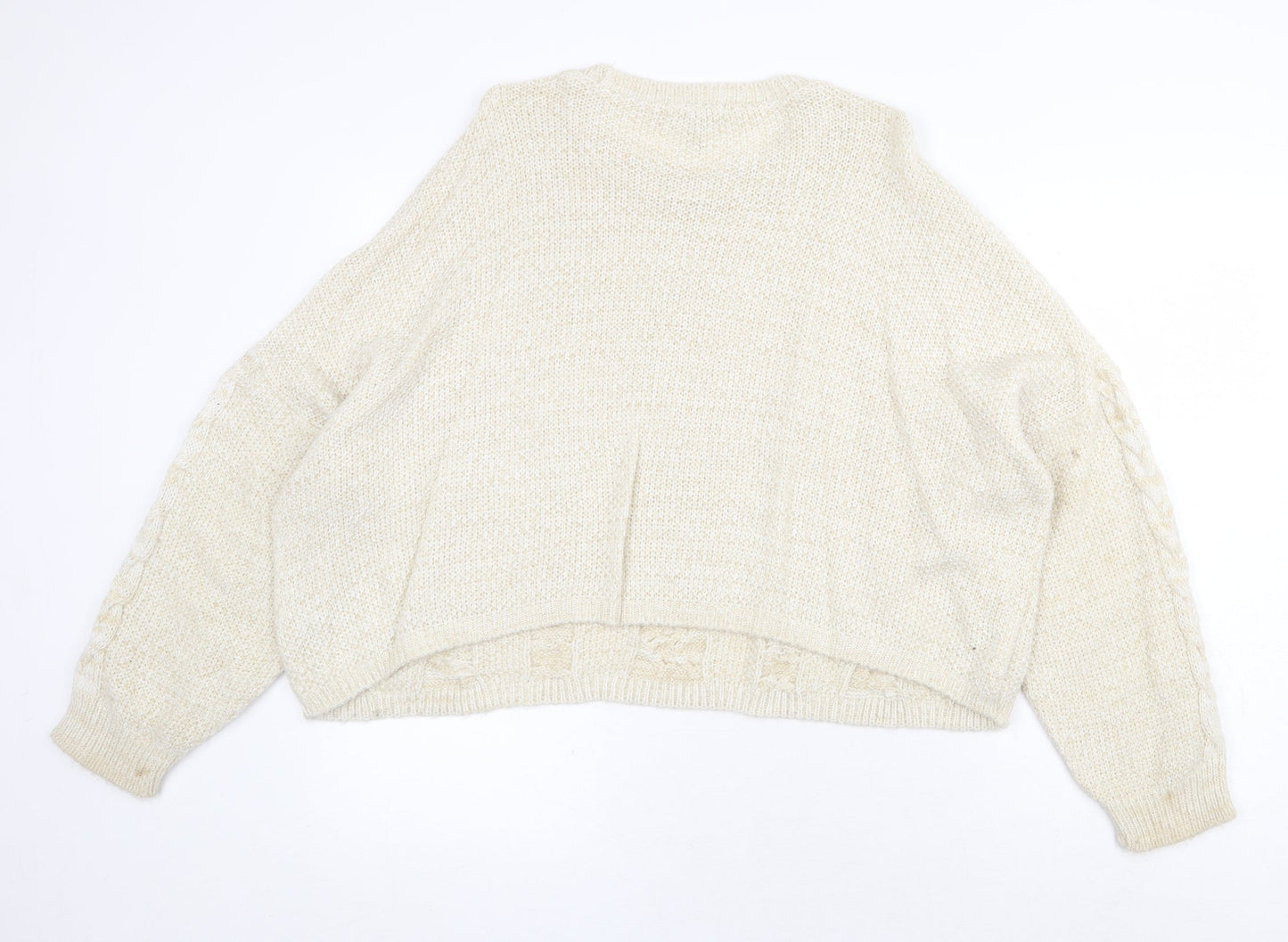 ASOS Womens Beige Round Neck Acrylic Pullover Jumper Size 8