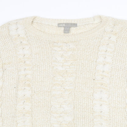 ASOS Womens Beige Round Neck Acrylic Pullover Jumper Size 8