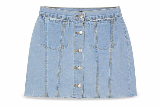 Cheap Monday Womens Blue Cotton Mini Skirt Size S Button