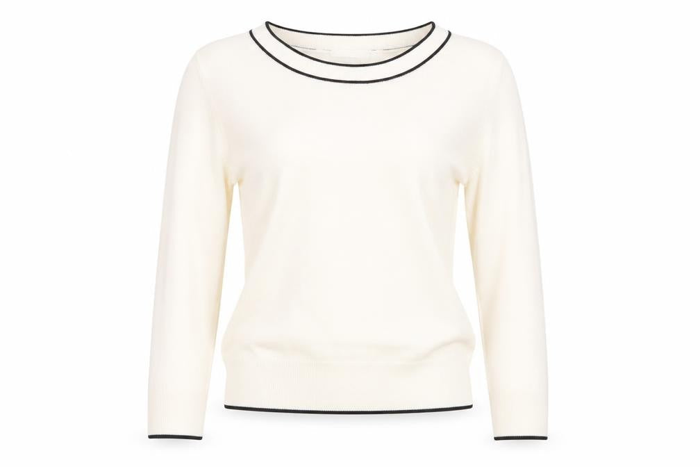 H&M Womens Beige Scoop Neck Cotton Pullover Jumper Size S