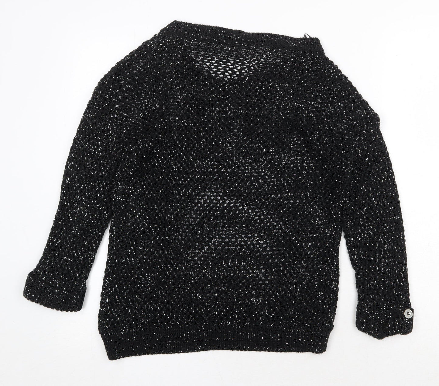 Wallis Womens Black Scoop Neck Acrylic Pullover Jumper Size S