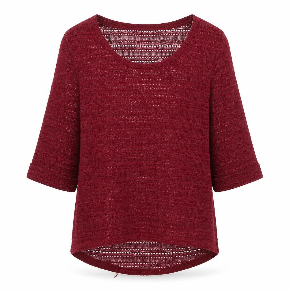 Cameo Rose Womens Red Scoop Neck Cotton Pullover Jumper Size M Pullover