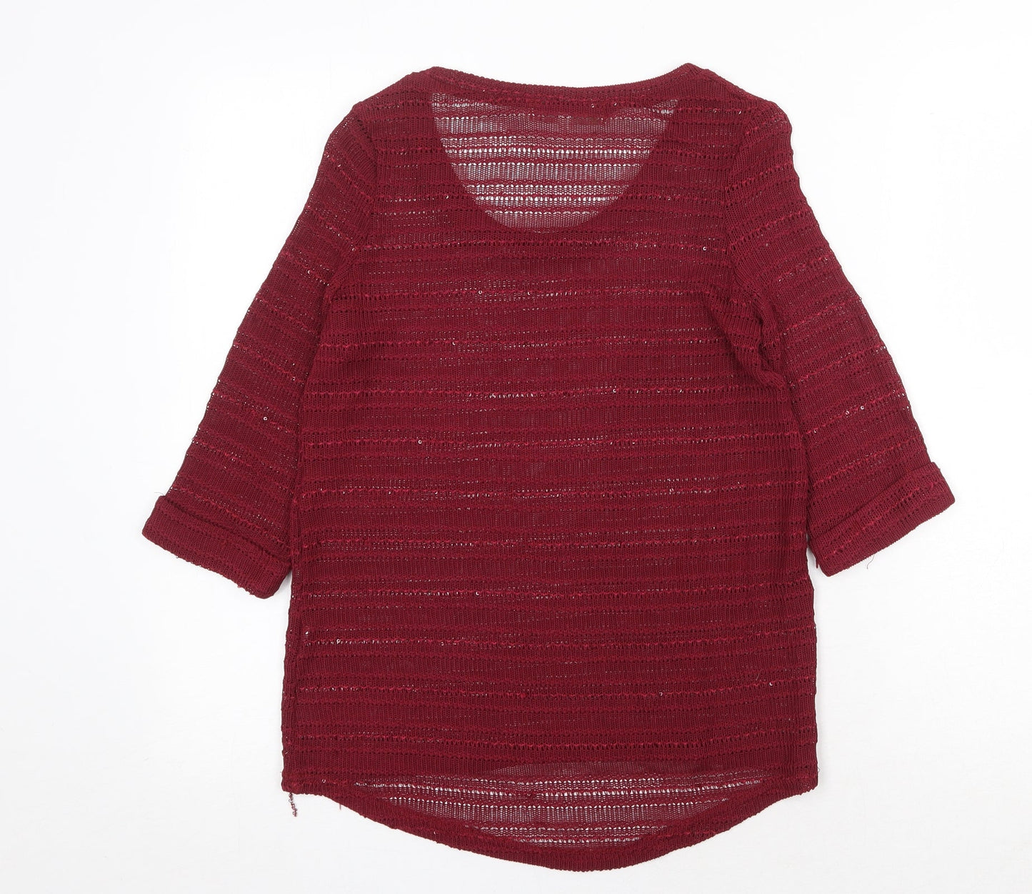 Cameo Rose Womens Red Scoop Neck Cotton Pullover Jumper Size M Pullover