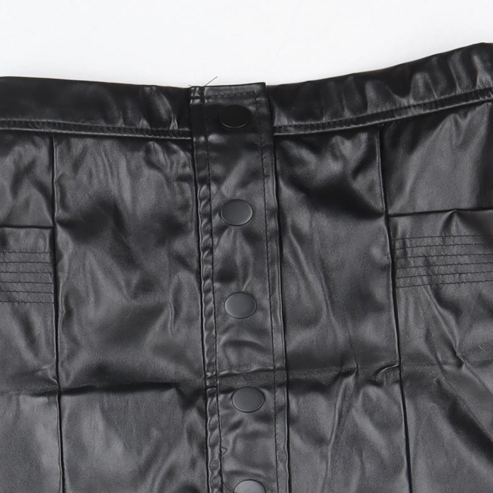 SheIn Girls Black Polyester A-Line Skirt Size 9-10 Years Regular Zip