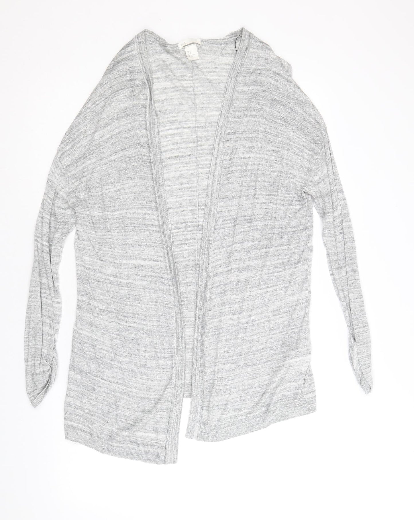 H&M Womens Grey V-Neck Viscose Cardigan Jumper Size S