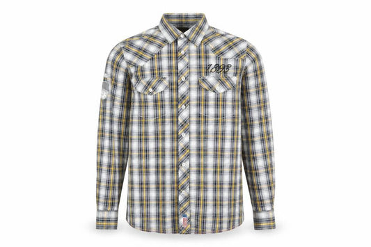 Rhode Island Mens Multicoloured Plaid Cotton Button-Up Size S Collared Button