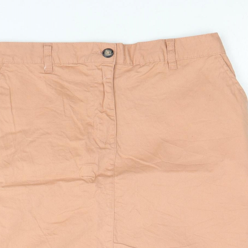 Capsule Womens Orange Cotton A-Line Skirt Size 10 Zip