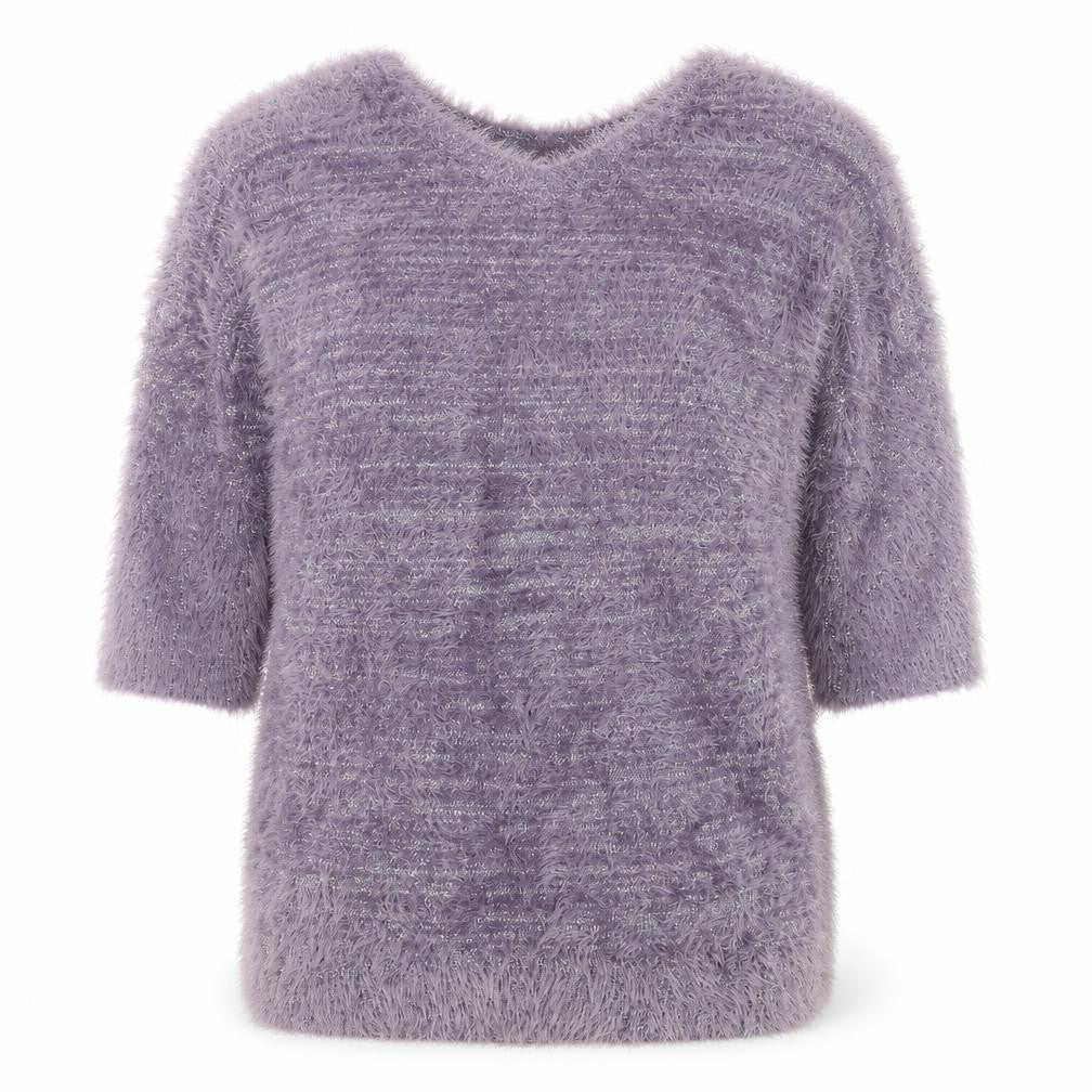 Lavitta Womens Purple Round Neck Polyester Pullover Jumper Size L