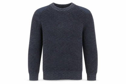 Easy Mens Blue Round Neck Polyester Pullover Jumper Size M Long Sleeve