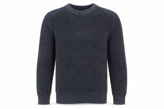 Easy Mens Blue Round Neck Polyester Pullover Jumper Size M Long Sleeve