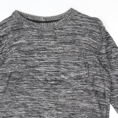 Divided by H&M Mens Black Round Neck Cotton Pullover Jumper Size M Long Sleeve