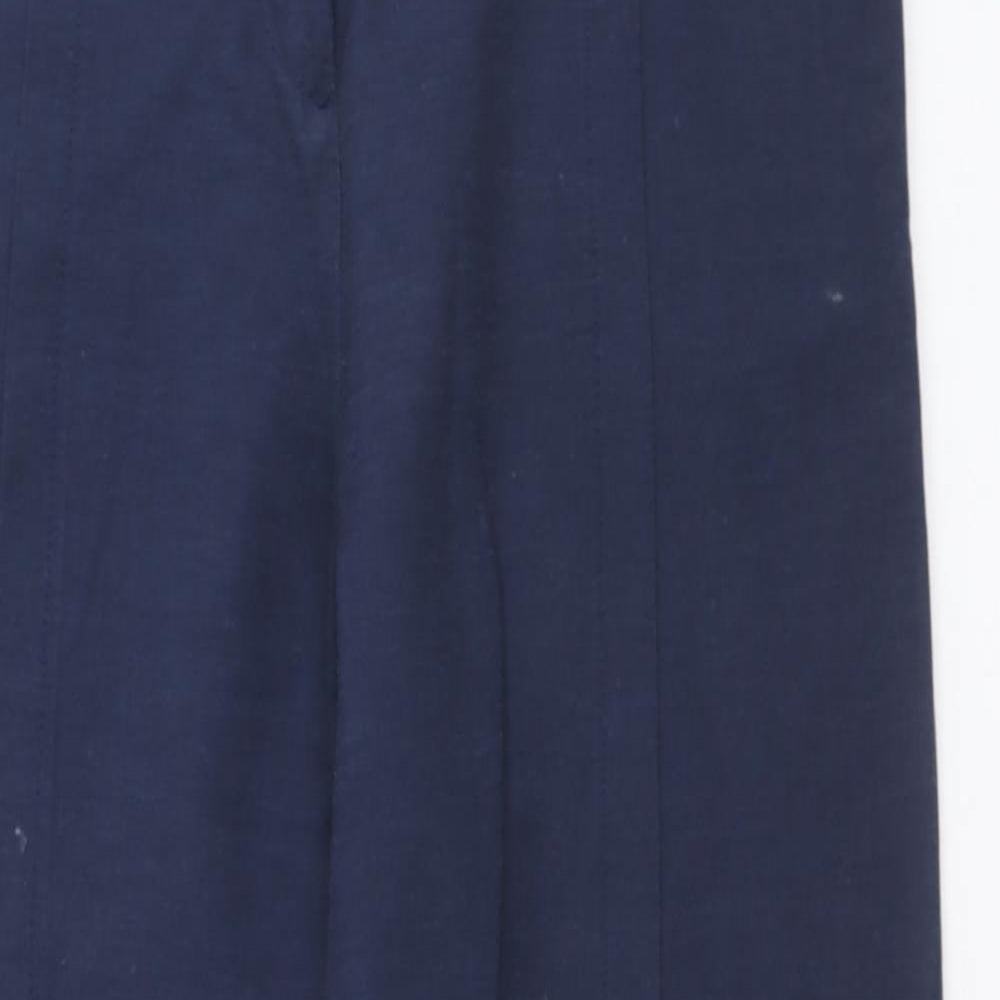 Sisley Womens Blue Viscose Trousers Size 8 Regular Zip