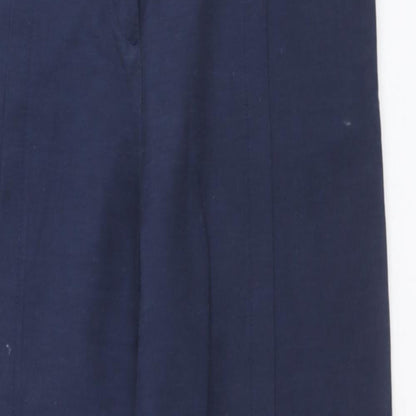 Sisley Womens Blue Viscose Trousers Size 8 Regular Zip
