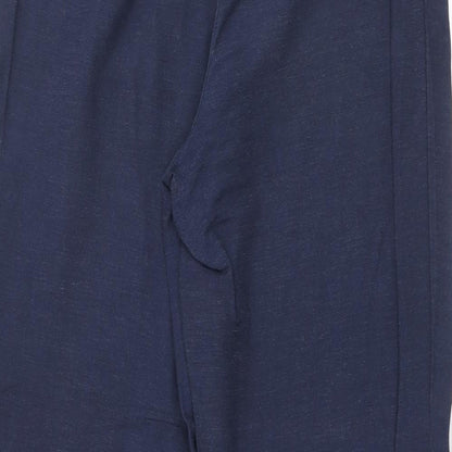 Sisley Womens Blue Viscose Trousers Size 8 Regular Zip