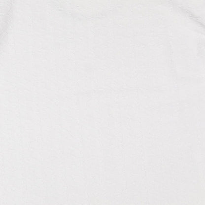 Rochelle Womens White Polyester Basic T-Shirt Size M Round Neck - Size M-L