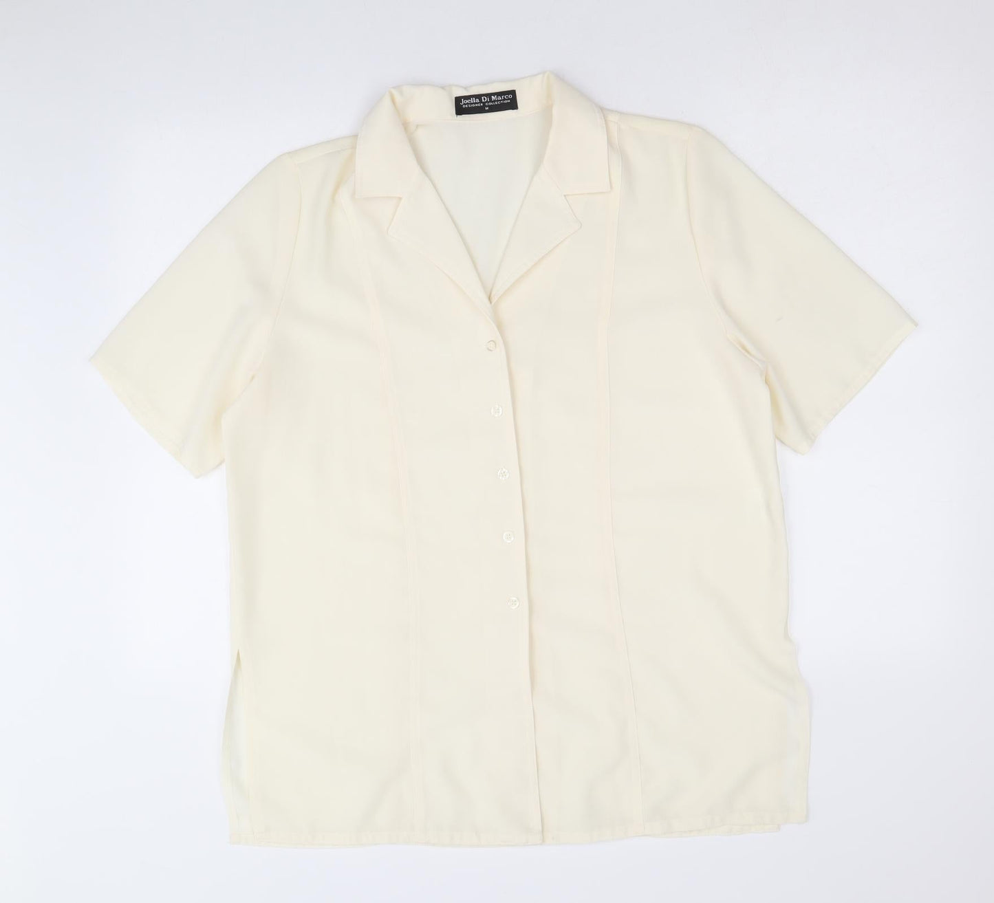 Joella Di Marco Womens Yellow Polyester Basic Button-Up Size M Collared
