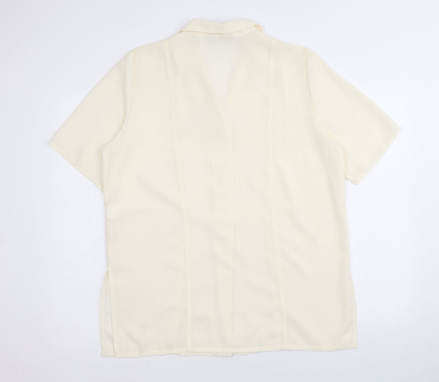 Joella Di Marco Womens Yellow Polyester Basic Button-Up Size M Collared