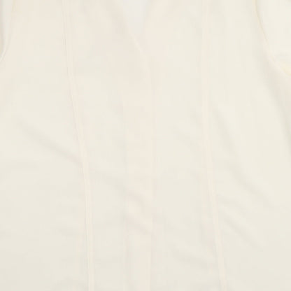 Joella Di Marco Womens Yellow Polyester Basic Button-Up Size M Collared